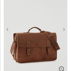 Roots brown leather messenger bag